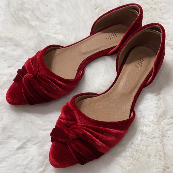 J. Jill Velvet Knot Pointed Toe Flats Red Size 6.5 - Picture 10 of 10